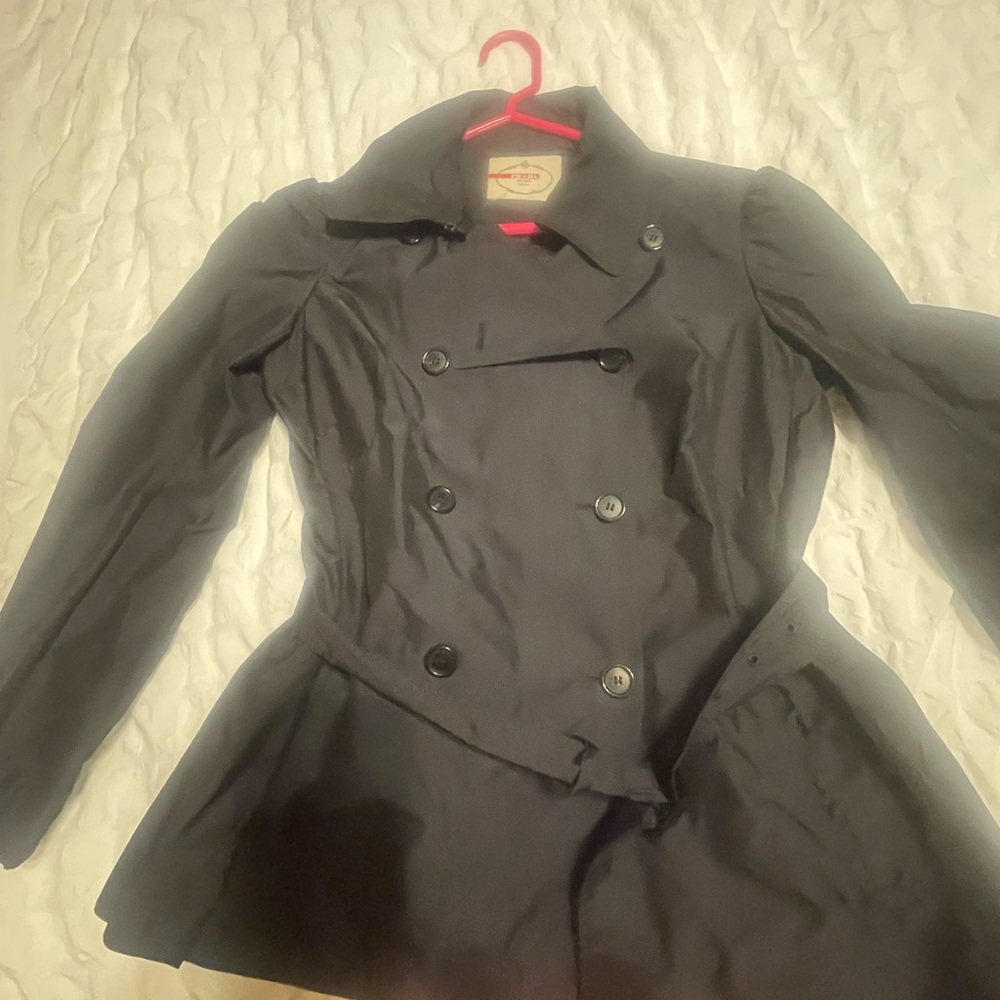 Prada double breasted 3/4 jacket with belt